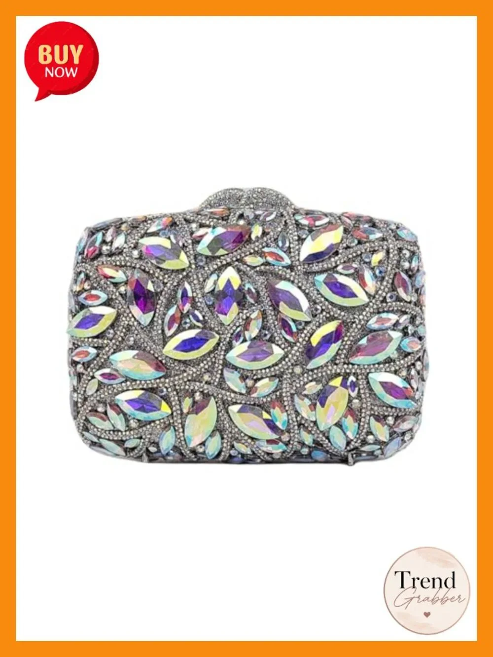 HUANG ZHUANG Crystal Clutch Handbag for Women - Sparkling Rhinestone Evening